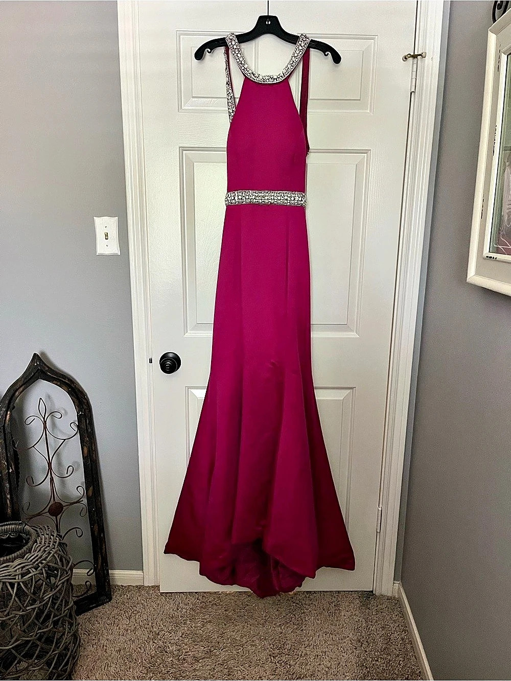 Embellished formal Prom Dress in purple
